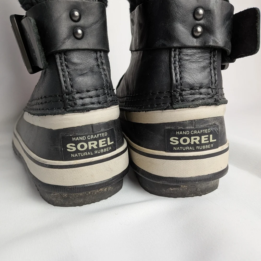 SOREL HELEN OF TUNDRA ll Winter Women Boots Size 6 Black Color Front Zipper - Picture 4 of 9
